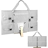 Kingshion 32 Inch Monitor Carrying Case, Travel Protective Bag for LCD Screens with Padded Velvet Lining, Waterproof & Shockproof Design-Light Gray