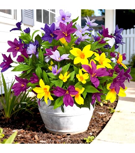 Amazon.com: Artificial Flowers for Outdoors Fake Plants Spring