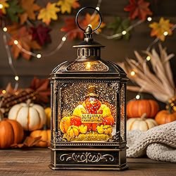Fall Snow Globe Lantern - Thanksgiving Glittering