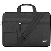 MOSISO Laptop Shoulder Bag Compatible with MacBook Pro 16 inch 2023-2019 M3 A2991 M2 A2780 M1 A2485 A2141/Pro 15 A1398,15-15.6 inch Notebook,Polyester Flapover Briefcase Sleeve Case, Black