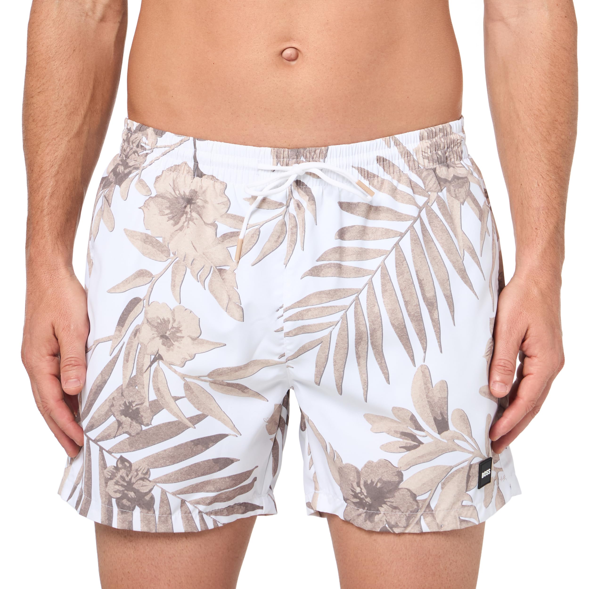 BOSS, Piranha Swim Trunks, Beige Flowers, XXL