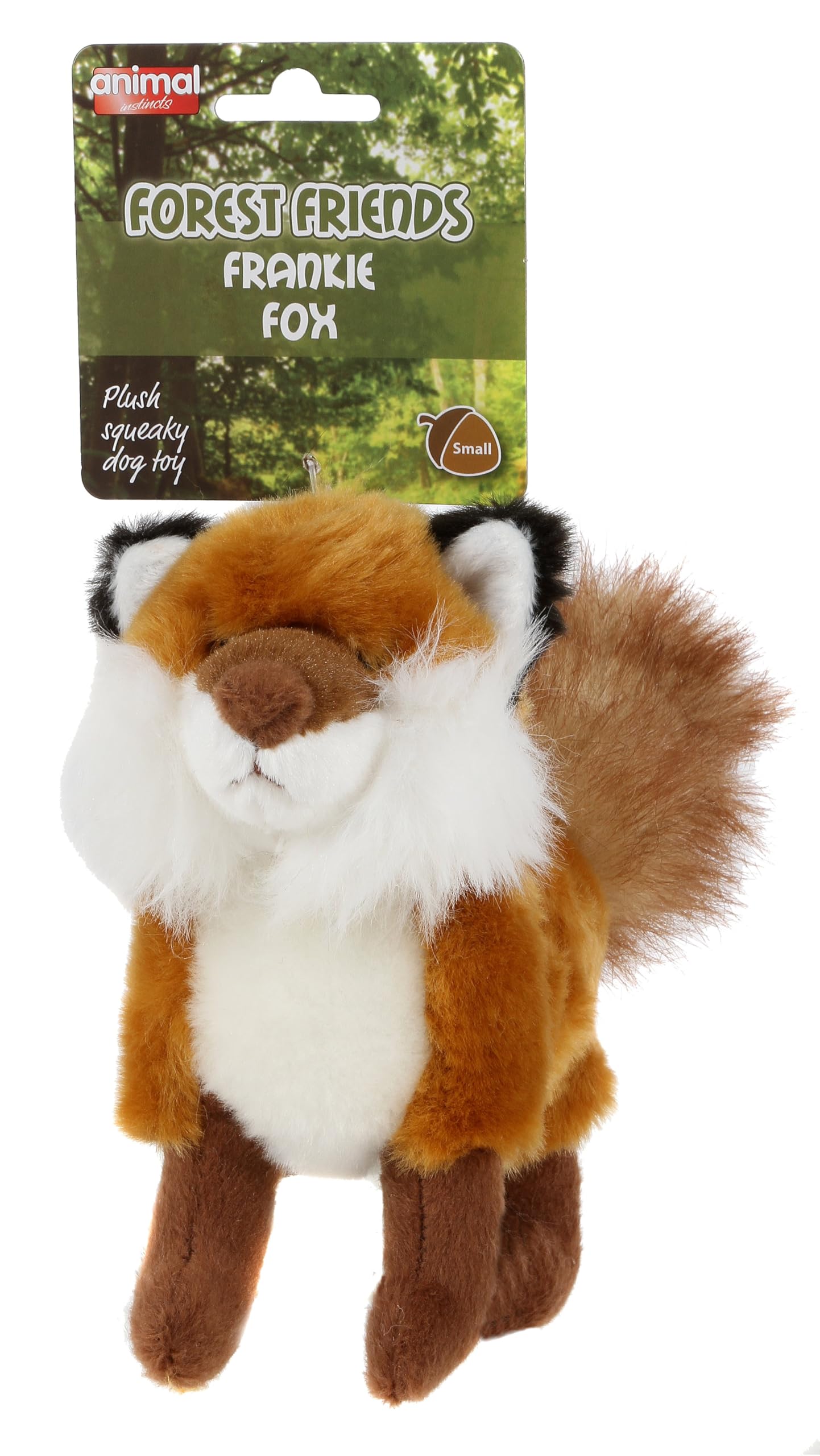 Animal Instincts Forest Friends Squeaky Plush Dog Toy Soft Comfort Puppy Toy Frankie Fox - Small