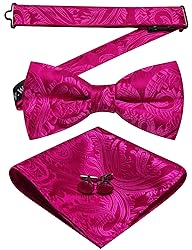 Barry.Wang Magenta Bow Ties for Men Pre-tied Bow