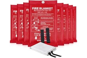 LUXJET Emergency Fire Blanket for Home Kitchen Fiberglass Suppression Fire Blanket, Fire Extinguisher for Camping, Kitchen, Boat, Car & Office, Amusement Building