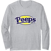 Peeps Easter Classic Distressed Peeps Brand Logo Long Sleeve T-Shirt