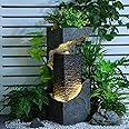 Bumilgar Modern Water Fountain Outdoor 35.4" H Floor Standing Outdoor Fountain with LED Lights and Pump for Garden, Patio, Deck, Backyard, Porch and Home Art Decor…