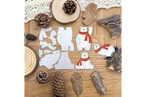 Lapoo Festivals Metal Cutting Die for Scrapbooking - Christmas Cut Stencils for DIY Scrapbook Photo Album Decorative Paper Card, Card Making Supplies, Embossing (Three Polar Bears 4.9 x 4 in)