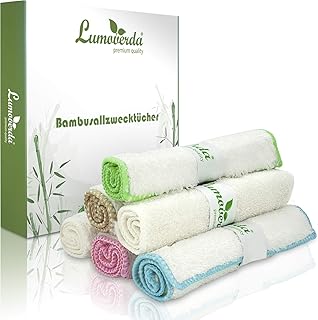 100% Zero waste: Premium Bambus Tücher - waschbare Spültücher, saugstarke Putztücher, Putzlappen für Küche/Spiegel/Bad, 6x Abwaschlappen ohne Mikrofaser