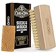 Care & Cool Suede and Nubuck Cleaning Premium Hog Hair Brush 3.94"x1.38" and Rubber Eraser - Gentle Cleaning, Nap Restoration - Ideal for Suede, Nubuck, Leather, Canvas, Knit