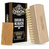 Care & Cool Suede and Nubuck Cleaning Premium Hog Hair Brush 3.94"x1.38" and Rubber Eraser - Gentle Cleaning, Nap Restoration - Ideal for Suede, Nubuck, Leather, Canvas, Knit
