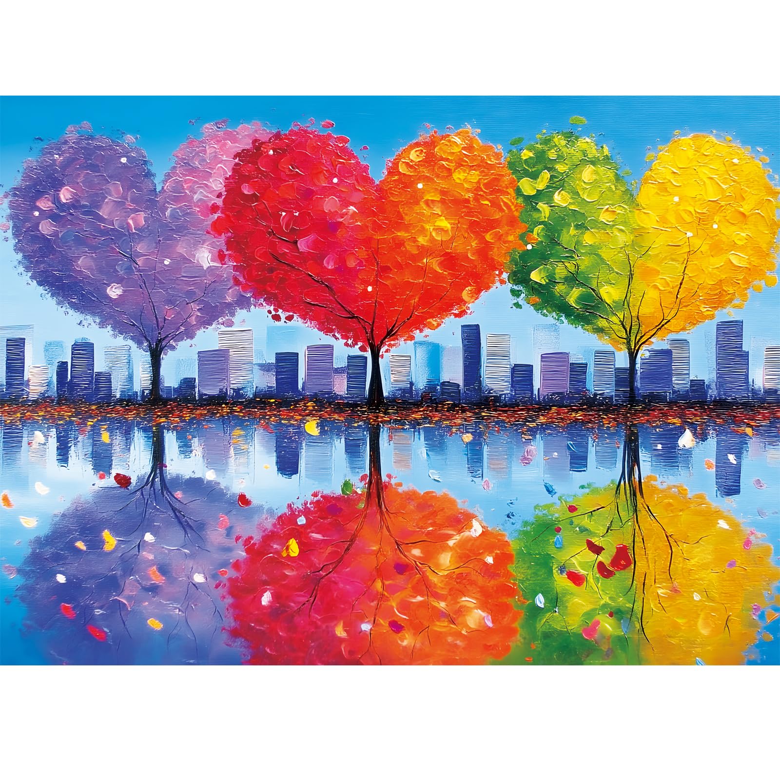 300 Piece Puzzles for Adults,Tree of Love Puzzle for Adults Kids Seniors,Large Piece Fun Puzzle for Kids Ages 8-10 10-12,Challenging Trees of Nature Seasons Puzzles Perfect for Game Nights,20.5x15 in