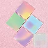 BAYTORY 200 Sheets Glitter Transparent Sticky Notes, 3 x 3 Clear Memo Pads, Waterproof Self-Stick Note, See Through Aesthetic Self-Adhesive Note for Bible Accessories (Multicolor Gradient)