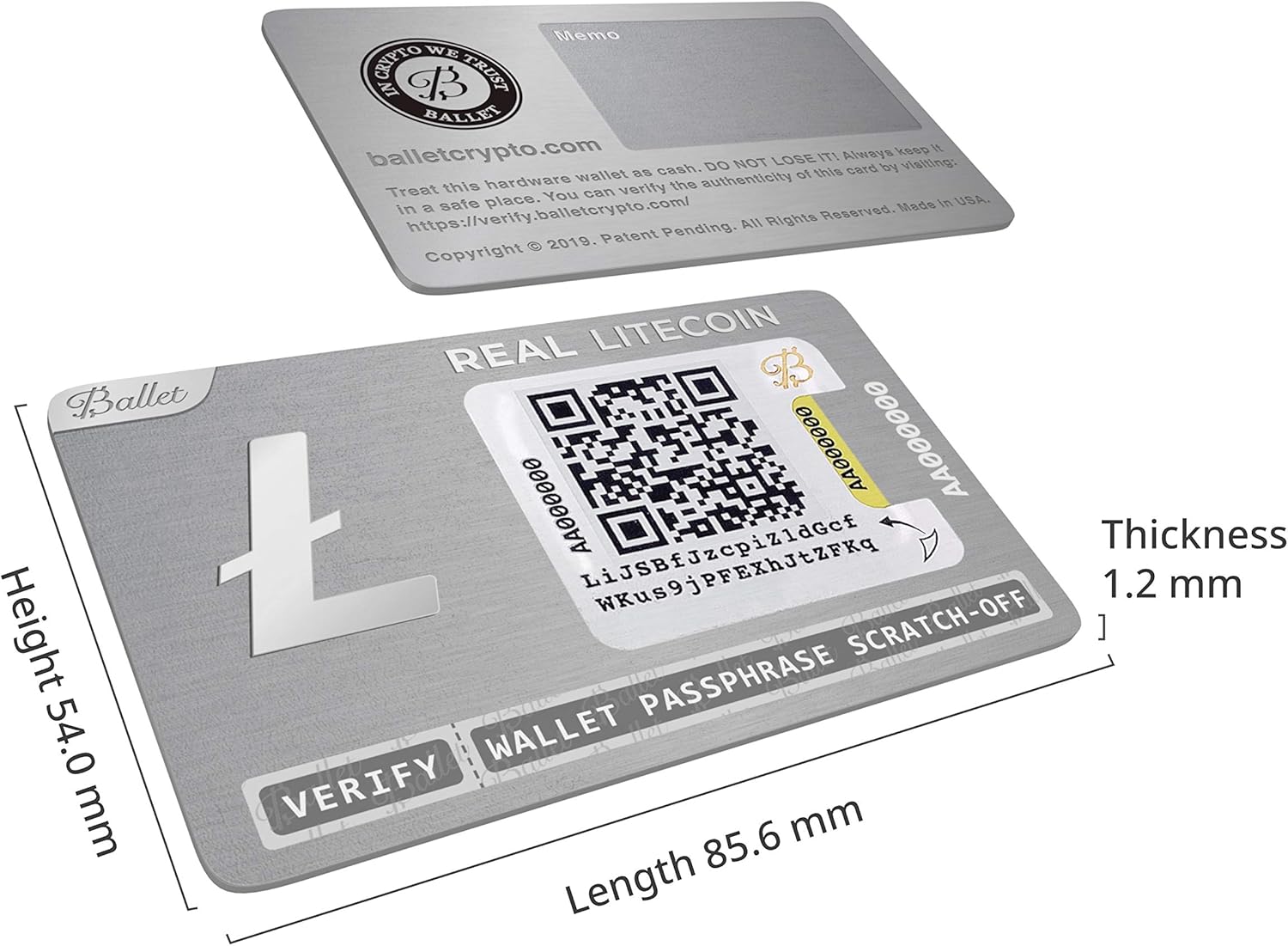 Ballet Real Litecoin (LTC) – Physical Cryptocurrency Wallet with  Multicurrency Support, The Easiest Crypto Cold Storage Wallet (Single) –  BigaMart