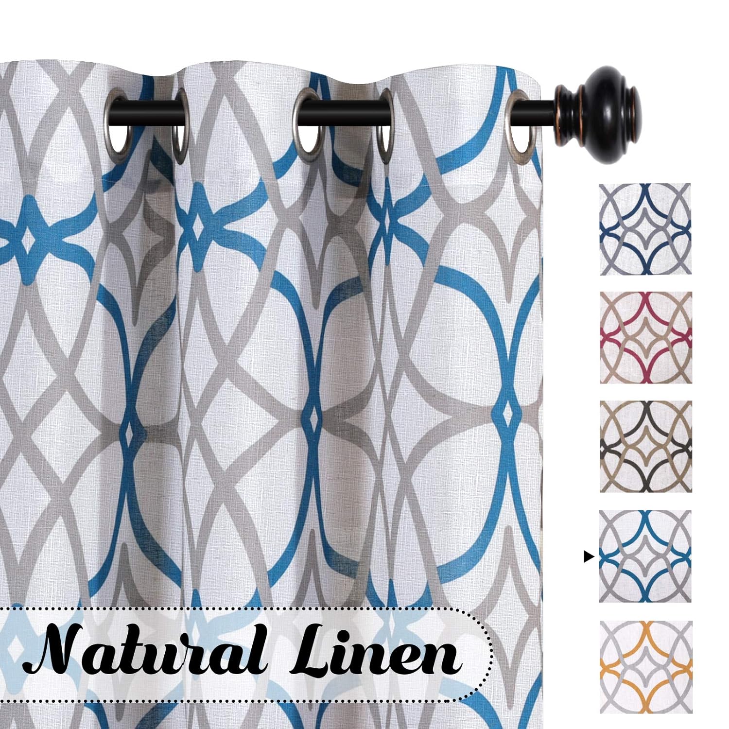 Best curtains for living room geometric pair -sheer