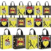 Estune 24 Pcs Softball Party Favor Bags Softball Gift Goodie Bags Treat Candy Non Woven Wrapping with Handles Tote Sports Birthday Party Supplies Sports Theme Decorations