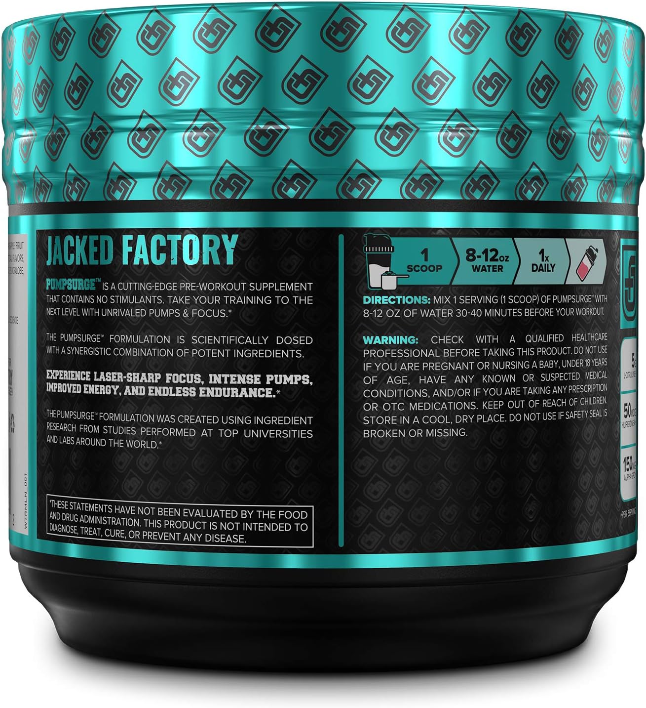 PUMPSURGE Caffeine-Free Pump & Nootropic Pre Workout Supplement, Non Stimulant Preworkout Powder & Nitric Oxide Booster,20 Servings, Cherry Limeade, 9.2 OZ: Health & Personal Care