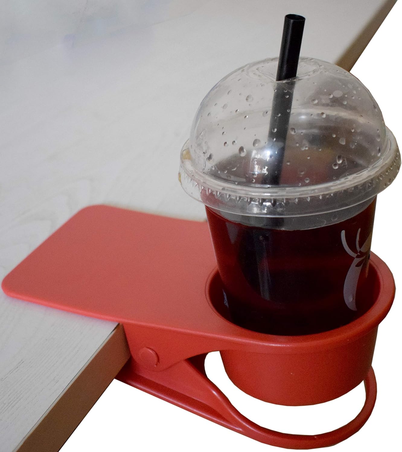 Home Office Table Desk Side Huge Clip Tea Coffee Cup Holder Clip Teacup Drinking Cup Holder Clip Clamp,Red