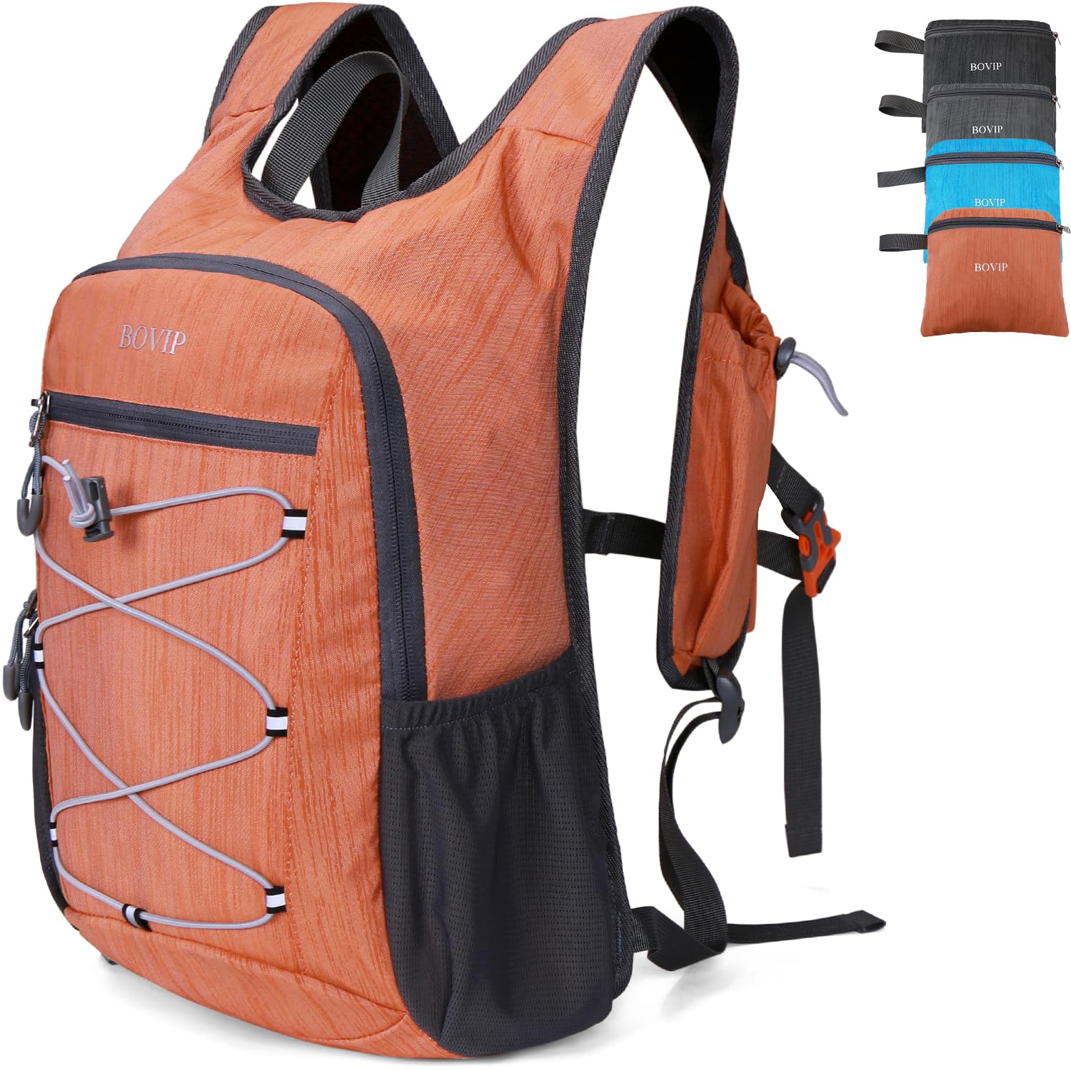 Photo 1 of BOVIP 20L Hiking Backpack Lightweight Packable Hiking Daypack Small Travel Outdoor Foldable Shoulder Bag Orange