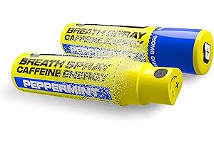 Pzaz Breath Spray for Bad Breath with Caffeine, Vitamins, Electrolytes - Breath Freshener and Energizes Naturally - Peppermint Flavored - 70 Sprays (2 Pack)