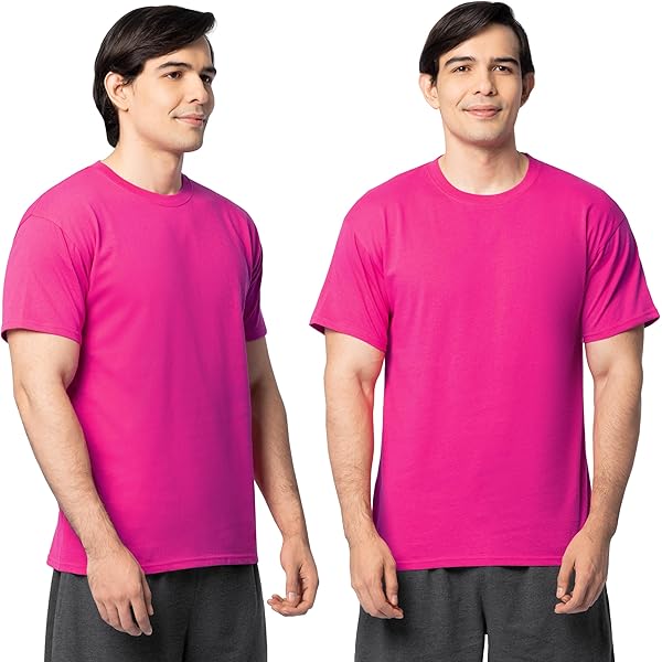 Hanes Unisex 5.2 oz. ComfortSoft® Cotton T-Shirt 4XL Wow Pink