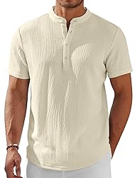 COOFANDY Men's Short Sleeve Henley Summer Cool