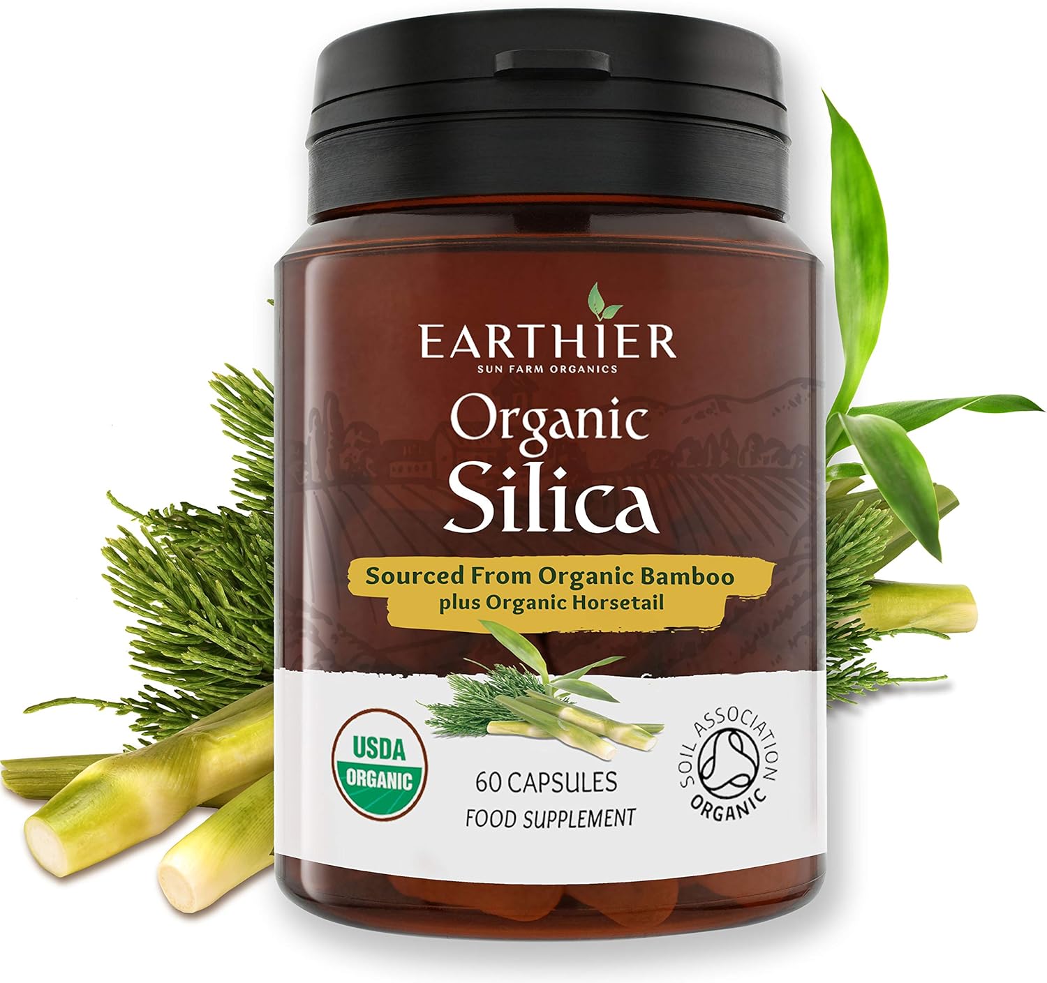 Organic Silica from Organic Bamboo and Organic Horsetail - Whole Food Supplement - Certified Organic by Soil Association