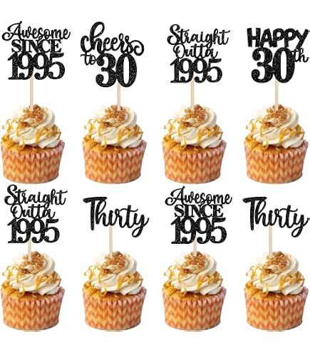 1995 Birthday Party Decorations Awesome Since 1995 Cake Topper - 30th ...