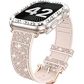 Goton Bling Silicone Band Case Compatible for Apple Watch Series 11 10 42mm with Edge Protector Cover[No Glass], Strap Color Changes with Angle for iWatch Series 11/10 42 mm
