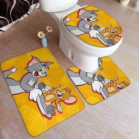 Amazon トムとジェリー グリーン 1 人気 トイレマット 足元マット フタカバー 便座カバー 滑り止め おしゃれ 3点セット トイレ蓋カバー 速乾 吸水 フロアマット 抗菌 防臭 U型o型 トイレ兼用 便座カバー トイレマット タンクカバー ホーム キッチン オンライン通販