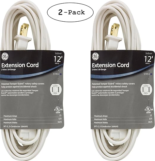 4-Pack - GE Jashep 3-Outlet Polarized Indoor Extension Cord (6 Ft) (51937) - - Amazon.com