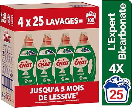 Le Chat Lexpert Bicarbonate Lessive Liquide 100 Lavages 4 X 125l