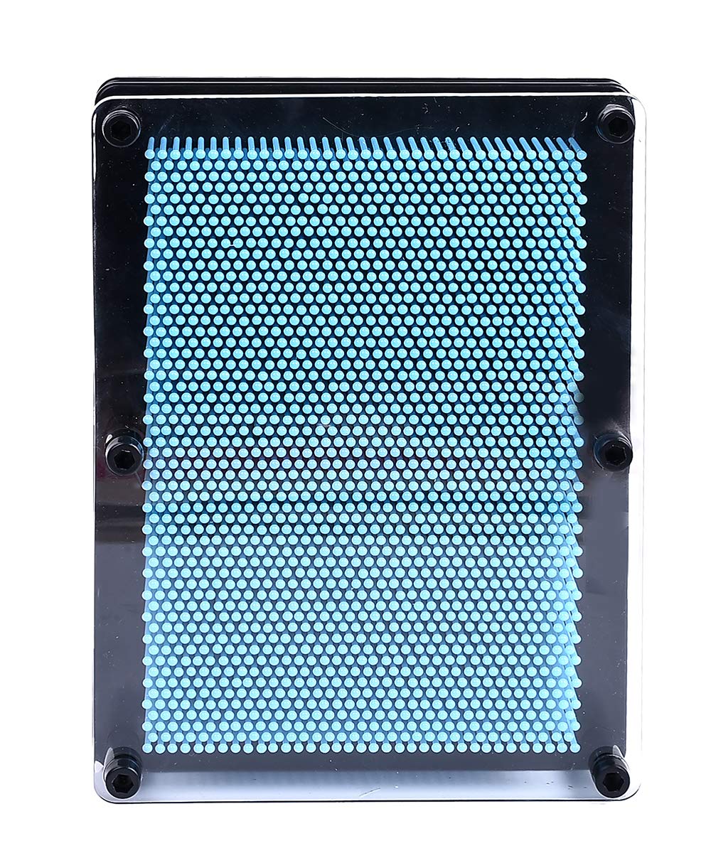 MICKYU Classic Pin Art Board Game 3D Large Size Desk Toy Sculpture for Children Adults 6 x 8 inches,Blue