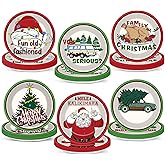 MinFyberd 60 Pcs Funny Christmas Paper Plates 7 inch Holiday Vacation Disposable Dinner Plates for Xmas Merry Christmas Party Favors Decorations Supplies, Serve 60