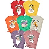 Seven Dwarfs Shirts 7 Dwarfs Halloween Group Tshirts Matching Halloween Adults Costumes Shirts for Women Men and Kids