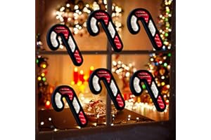 LPHIANX Christmas Infinity Lights, 7'' led Christmas Lights 6PCS Candy Cane for Christmas Decorations Indoor, Candy Cane Christmas Decorations for Christmas Party &Tree Door Glass Decor
