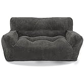 Lovupet Dog Couch for Small Medium Breed, Dog Sofa Bed Full Filled Sponge, No Assembly Need, PS581 (Neutral Grey)