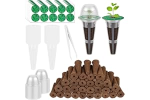 50Pcs Seed Pod Kit for Hydroponic Seed Pods Set Includes Grow Sponges Lids Labels Tweezers for Flowers Greenery