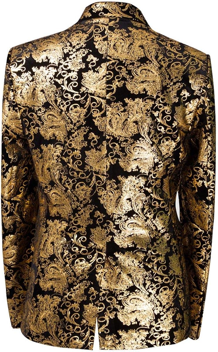 Men's Dress Floral Suit Notched Lapel Slim Fit Stylish Blazer Dress Suit at  Men’s Clothing store
