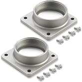 Relaxweex 2 Pack Aluminum Meter Socket Hub for 200 Amp Service, 2 Inch | for Electric Meter Box and Conduit Fittings, Screw Mount with 4-hole Flange, Weatherproof Aluminum, Electrical Panel Use