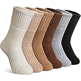 Velice Kids Merino Wool Hiking Socks Toddler Boys Girls Winter Warm Thermal Thick Cushion Crew Boot Socks 6 Pairs