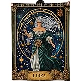 amepay Libra Zodiac Blanket Gifts for Women Adult Girls,Tarot Astrology Throw Blankets,Soft Comfy Lightweight for Home Halloween Couch Bed Sofa Decor,Celestial Night Sky Design 50x60in