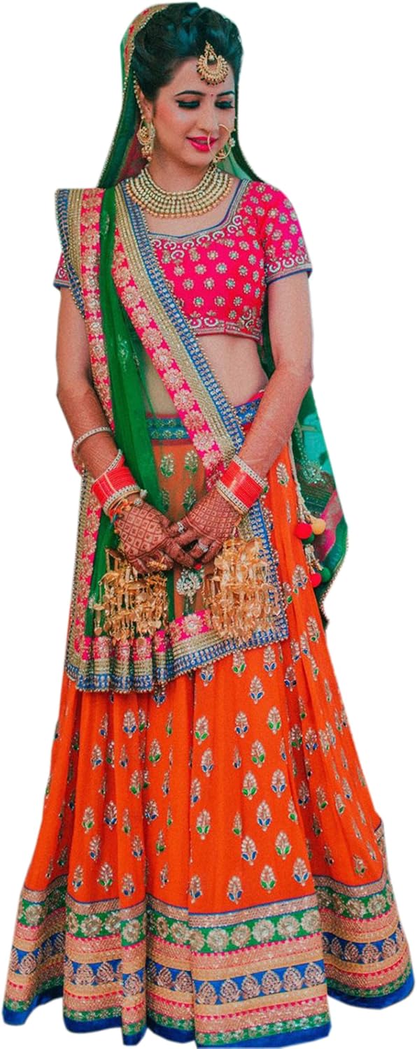 generic women's taffeta silk embroidered lehenga choli