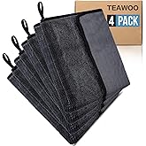TEAWOO Shiny Wipes Shower Cleaning Cloth, Ultra Absorbent Car Drying Towel, 4 Pack 16 x 24 inch Microfiber Cleaning Cloth for Car, Bath & Househood