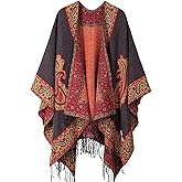 Mommy Jennie Women's Shawl Wraps Open Front Poncho Sweater Cape Cardigan with Tassel Winter Travel Scarf