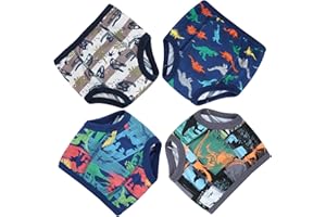MooMoo Baby Training Underwear 4 Packs Absorbent Toddler Potty Training Pants for Boys and Girls-Cotton Animal Print 2T-6T