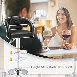VECELO Bar Stools Set of 4 Adjustable Swivel Modern