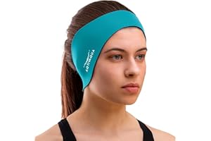 AqtivAqua Swimming Headband Swim Ear Band Protection Cover Swim Headband for Kids Adults Men Women Toddlers Ear Plugs in (Color: Green, Size: X-Large)