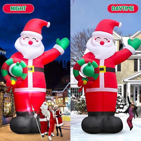 DANXILU 20 FT GIANT CHRISTMAS INFLATABLES SANTA CLAUS OUTDOOR DECORATION, HUGE SANTA BLOW UP YARD DECORATIONS BUILT-IN LED LIGHTS WITH BLOWER XMAS DECOR FOR HOLIDAY PARTY HOME LAWN MALLS SQUARES