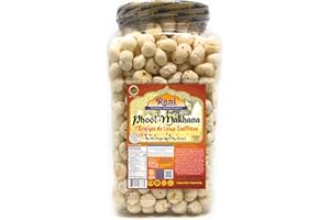 Rani Jumbo Phool Makhana (Fox Nut/Popped Lotus Seed) Plain Raw Uncooked 9.4oz (270g) PET Jar ~ All Natural | Vegan | No Color