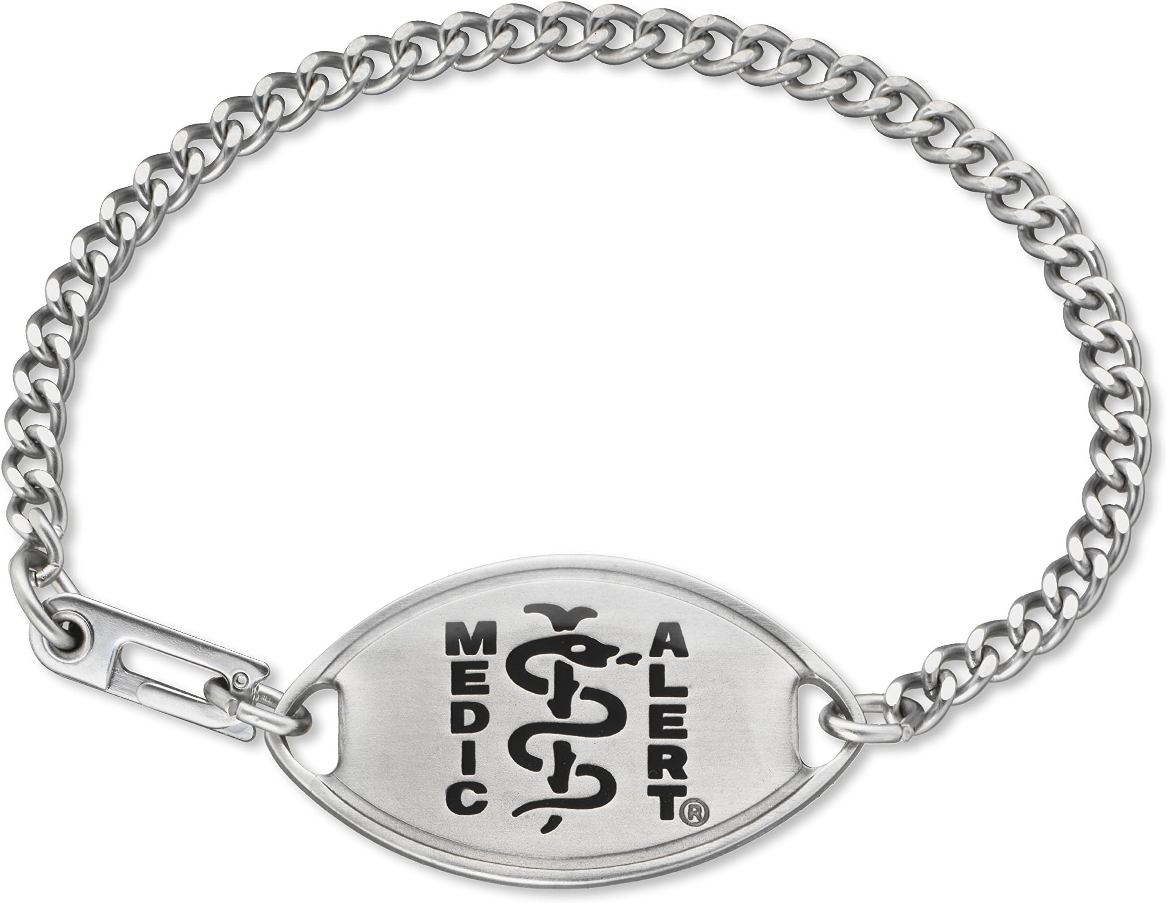 MedicAlert® Medical ID Bracelet w/ Black Accents- "TAKES PRADAXA, ANTICOAGULANT"